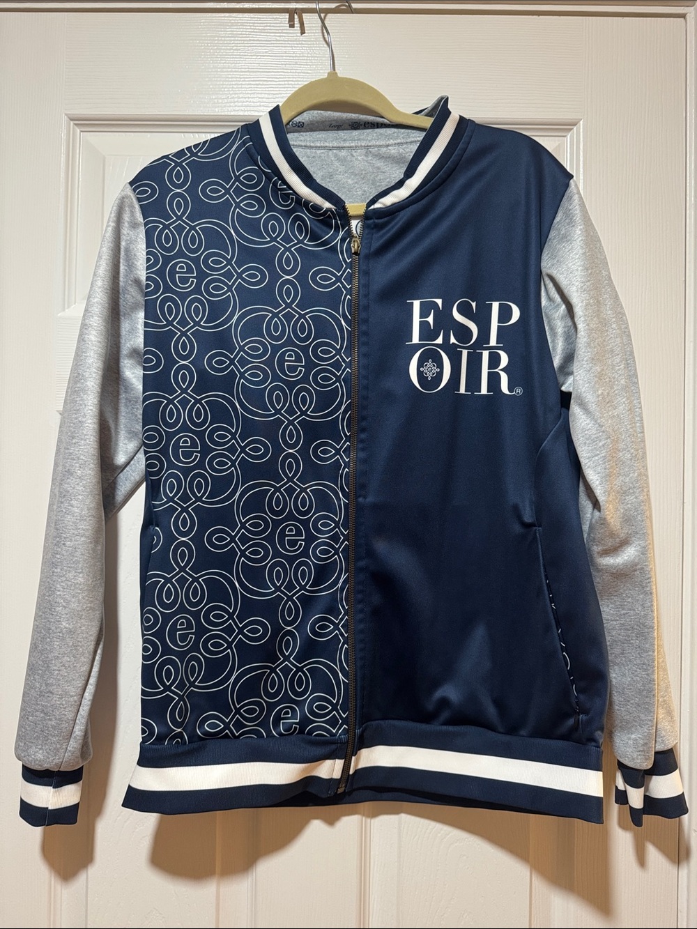 Women's Navy and Silver Bomber Jacket